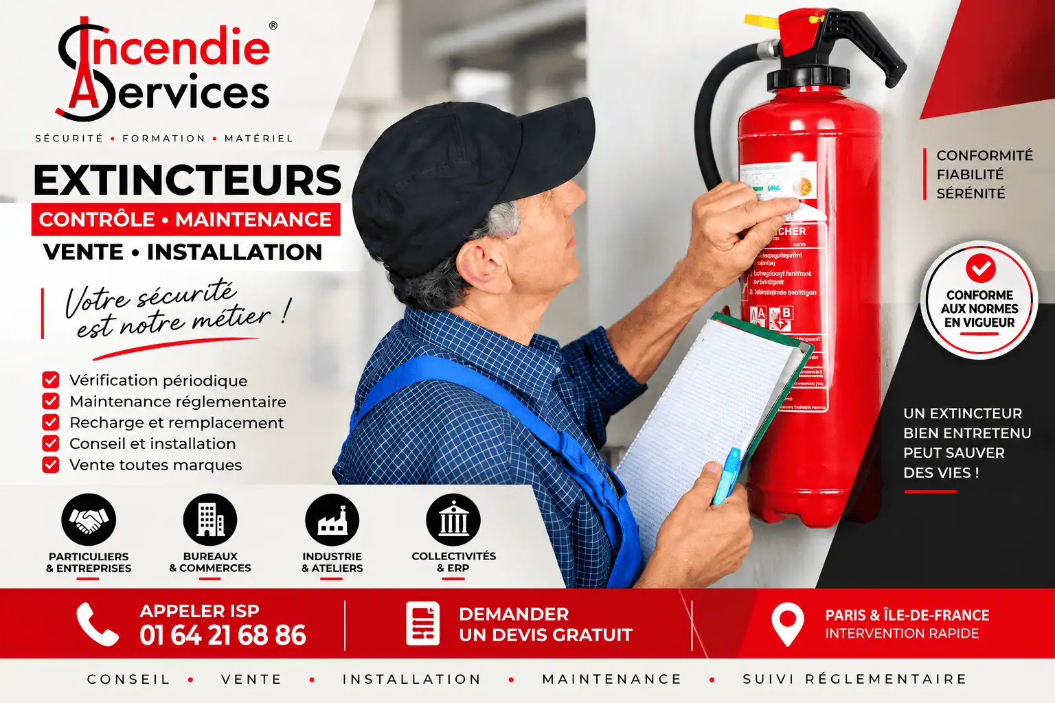 Entretien et vérification extincteurs ISP Paris Technicien maintenance extincteurs ISP Paris